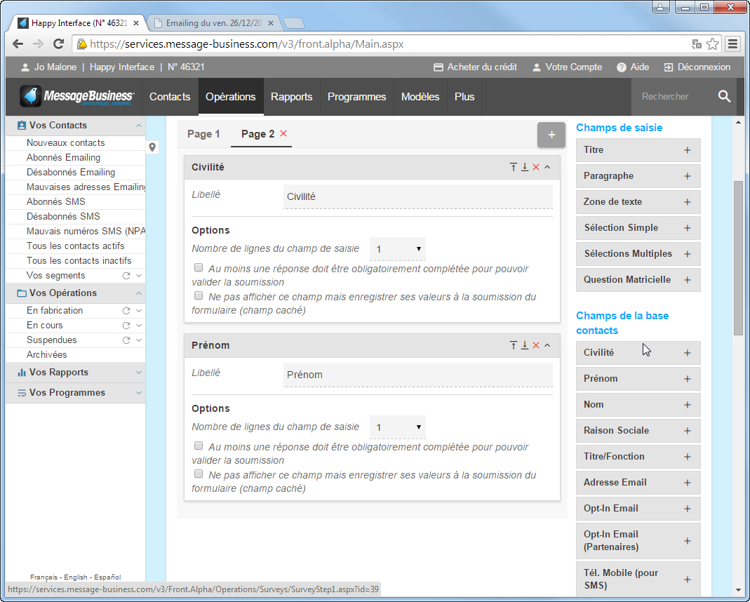 Qualifiez votre Base Contacts grâce aux Enquêtes