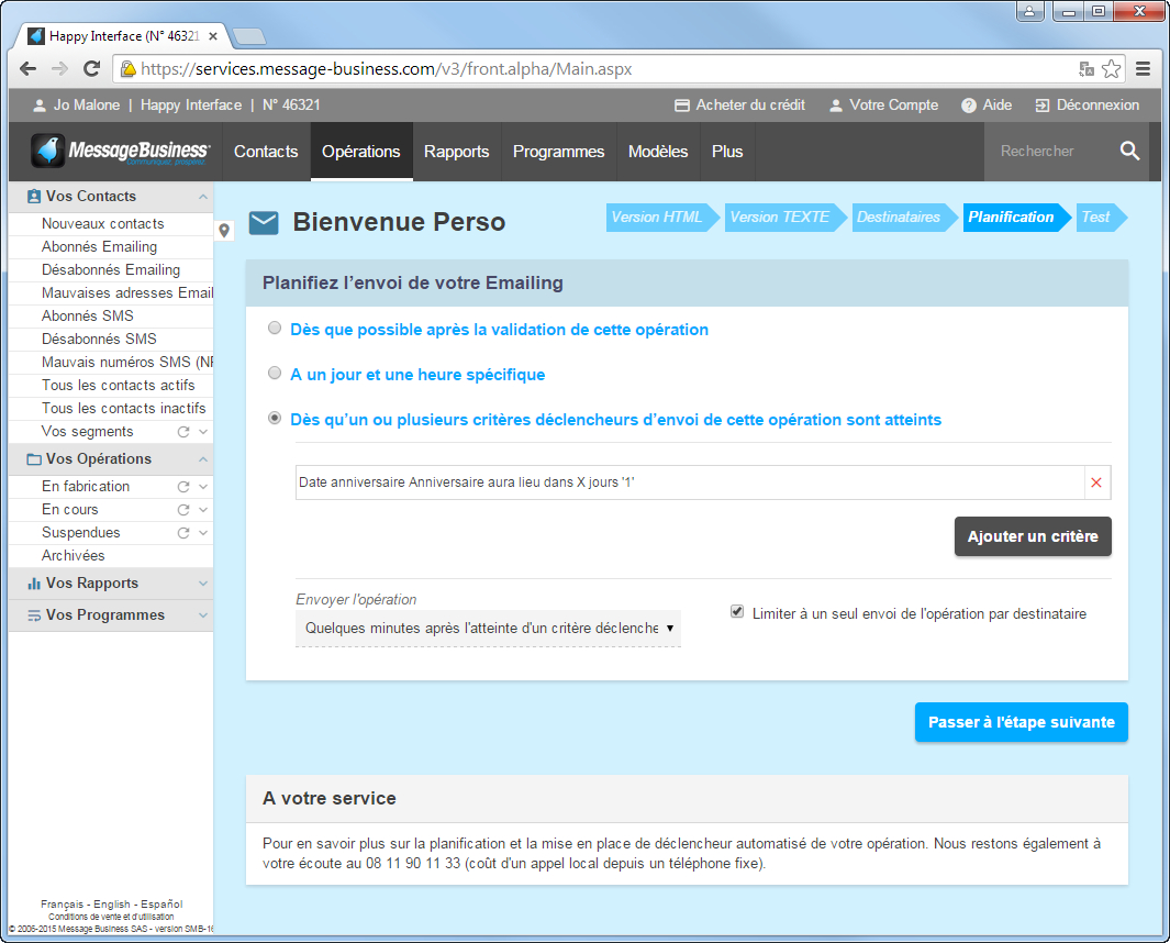 Planifier et tester son Emailing