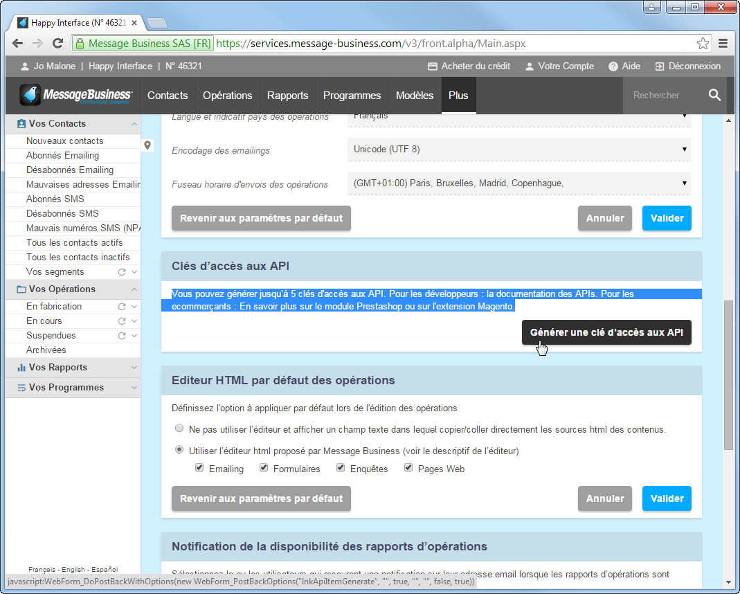 Synchronisez des informations Contacts avec votre Base Sendethic 