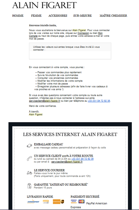 Emailing de bienvenue Alain Figaret 2014-04-10