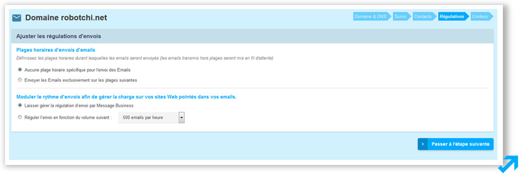 Module de régulation des envois emailings dans l'application Sendethic