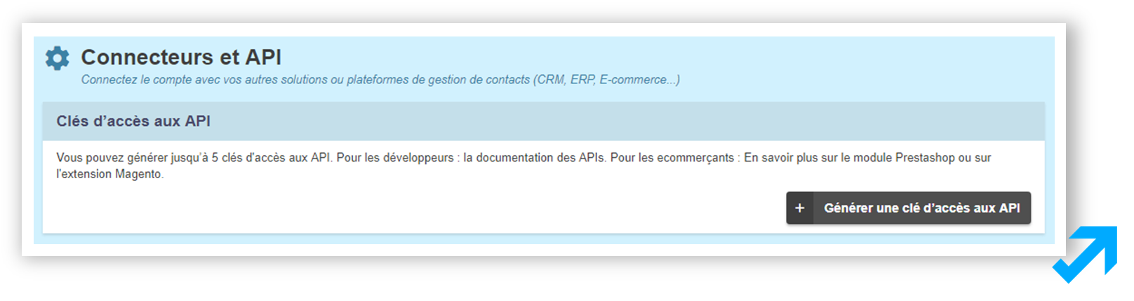 API et connexion CRM Sendethic