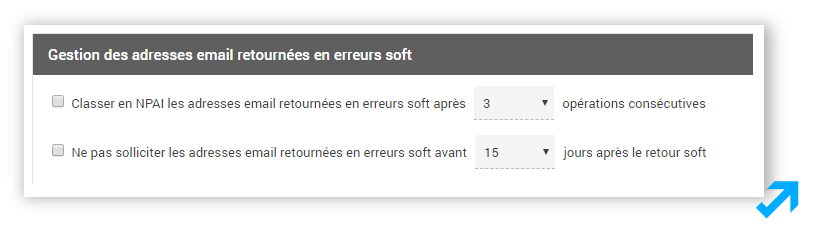 Gestion des erreurs soft dans l'application Sendethic