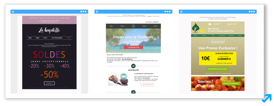 Exemples de la collection Emailings créés par des directeurs artistiques talentueux pour Sendethic